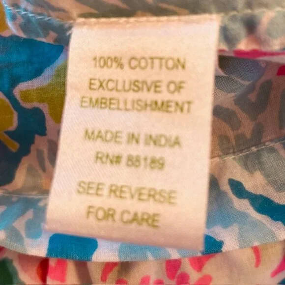 Lilly Pulitzer Let's Cha Cha Sarasota Tunic Length Pearl Beaded Shirt Small - Picture 8 of 9